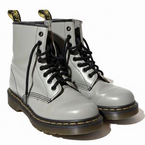 Dr. Martens Light Gray Leather Boots